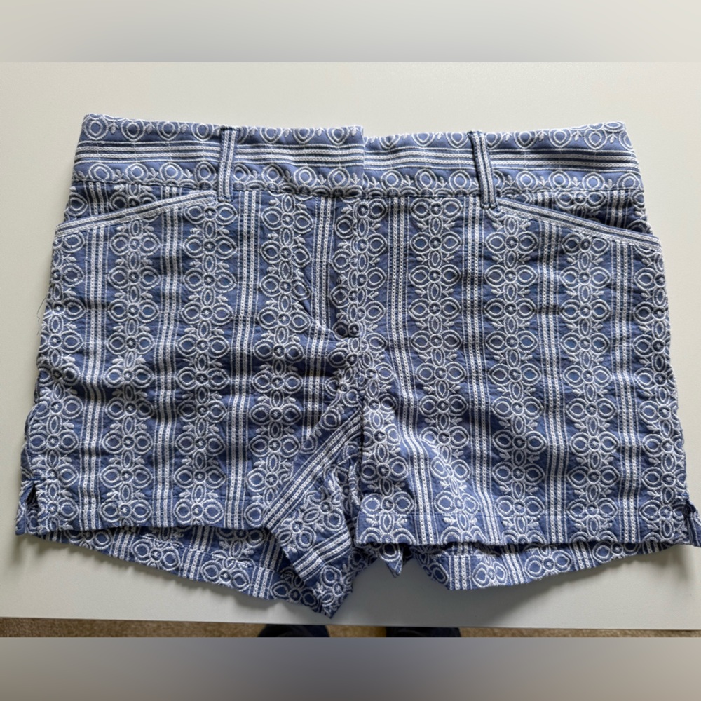 Loft Blue Embroidered Shorts - Riviera style size 4